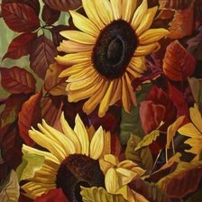 Схема вышивки «Mural Girasoles parte derecha»