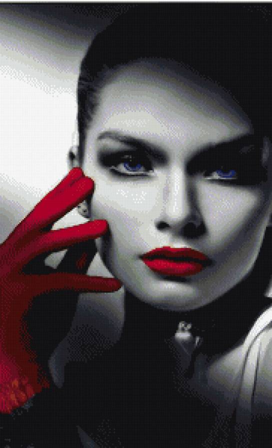 дева - монохром, девушка - предпросмотр