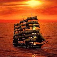 Схема вышивки «парусник»