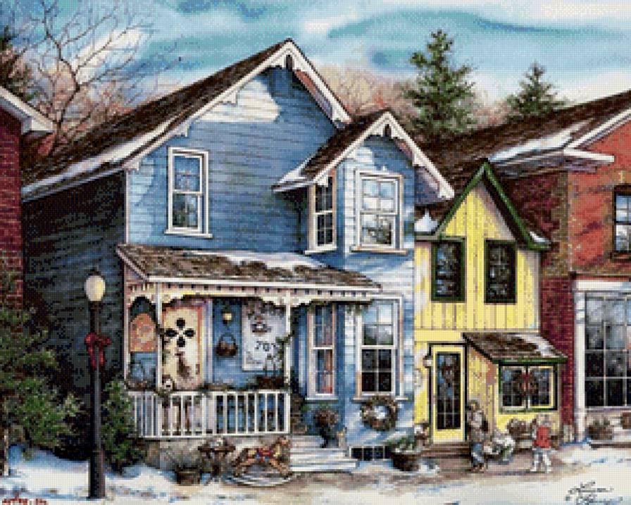 Рождество - зима, праздник, рождество, дети, дом - предпросмотр