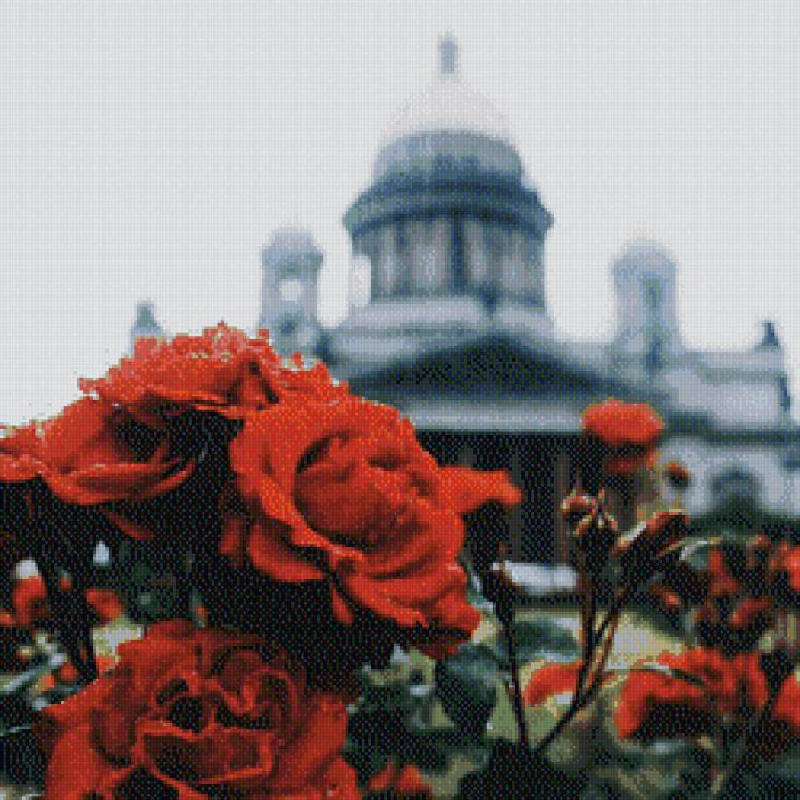 Розы - натюрморт, архитектура, пейзаж, розы - предпросмотр