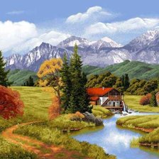 Пейзаж.Водяная мельница