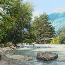 Схема вышивки «пейзаж»