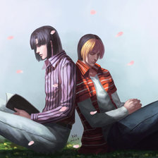 Схема вышивки «Хикару и Акира»