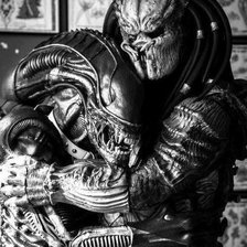 Схема вышивки «Чужой и Хищник»