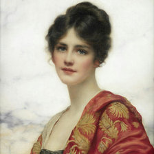 Схема вышивки «девушка в шали»