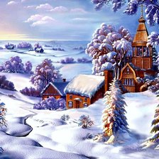 Схема вышивки «Морозный день»