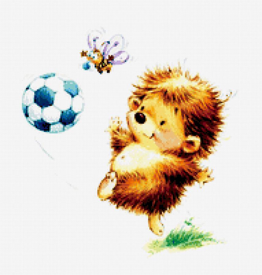Серия "Весёлый ёжик"  схема 2 - еж, животные, веселый ежик, детская вышивка - предпросмотр