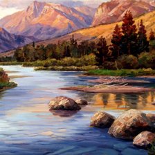 Схема вышивки «горный пейзаж»