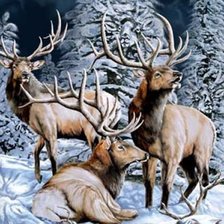 Схема вышивки «олени»