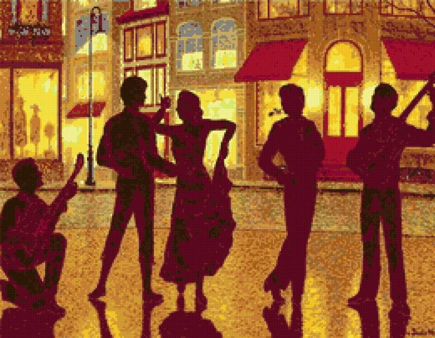 Картина Дениса Нолет - ночь, танец - предпросмотр