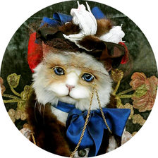 Схема вышивки «Нарядная кошечка в очках»