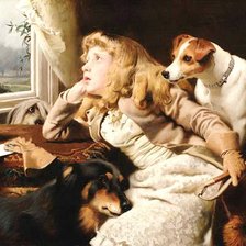 Схема вышивки «Дети и собаки»