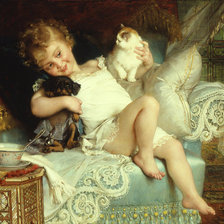 Схема вышивки «Дети и собаки»