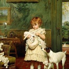 Схема вышивки «Дети и собаки»