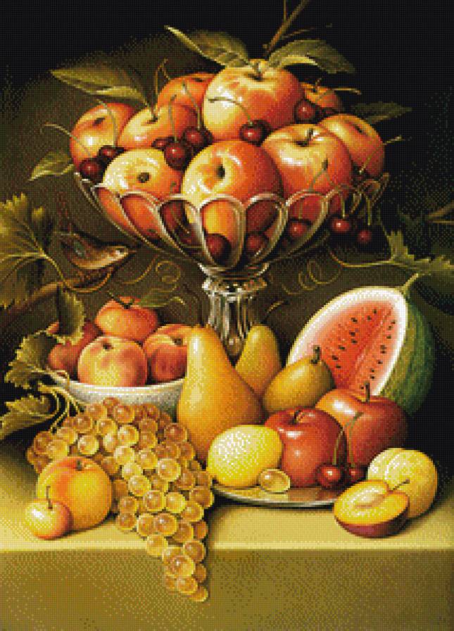 натюрморт с виноградом - натюрморт, на кухню - предпросмотр