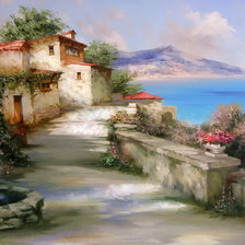 Схема вышивки «Крымский пейзаж.Гурзуф»