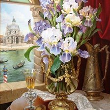 Схема вышивки «вид на венецию»