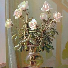 Схема вышивки «розы в вазе»