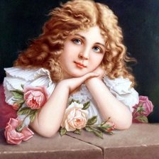 Схема вышивки «девочка и розы»