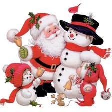 Схема вышивки «д.мороз и снеговики»