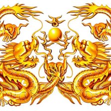 Схема вышивки «Два огненных дракона»