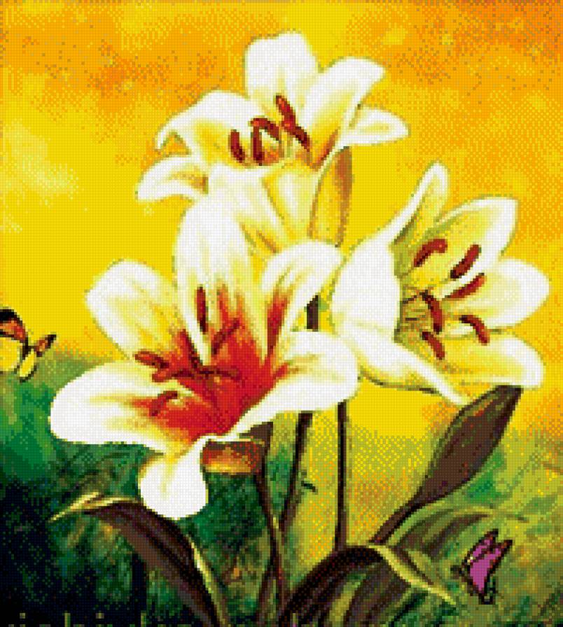 цветы и бабочки 2 - цветы, бабочки - предпросмотр