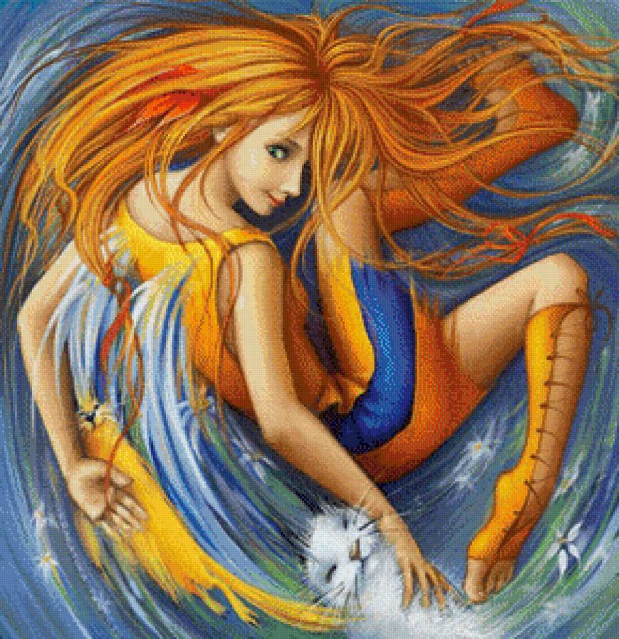 Рыжая с котами - рыжая, девушка, кошки - предпросмотр