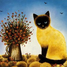 Схема вышивки «Сиамский котик»