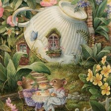 Схема вышивки «влюбленные мышки»