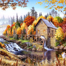 Схема вышивки «осень береза»