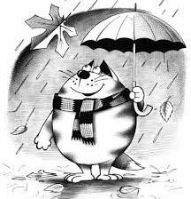 Схема вышивки «Котик под зонтом»