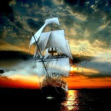 Схема вышивки «Парусник»