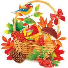 Схема вышивки «Корзина с грибами»