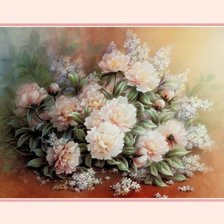 Схема вышивки «пионы»