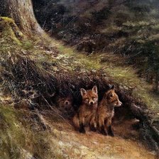 Схема вышивки «Семейство лисичек»