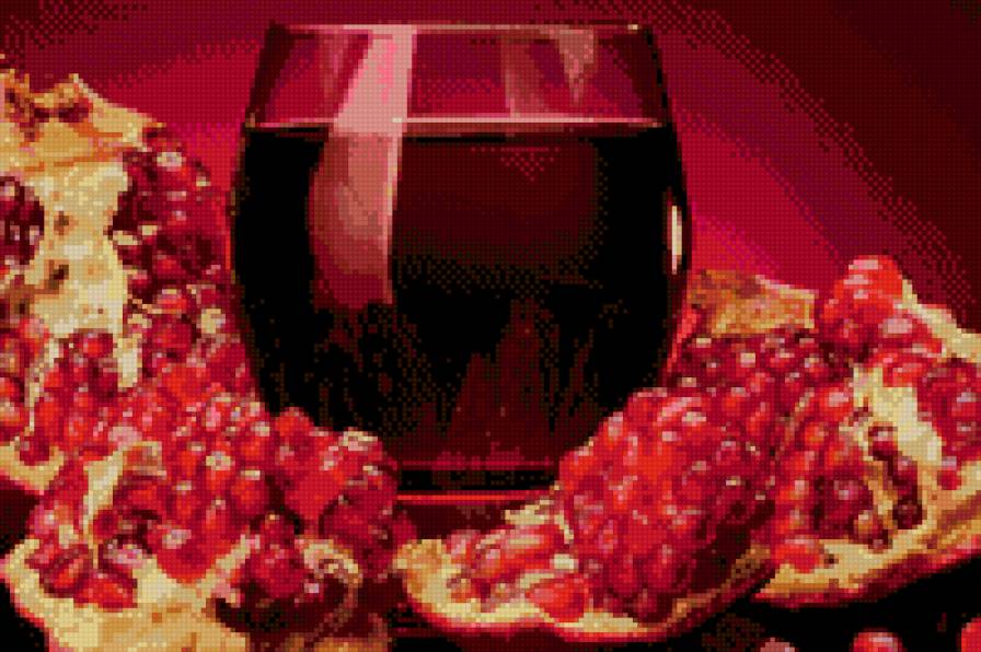 Гранатовый сок - зрелый гранат, гранат, стакан сока - предпросмотр