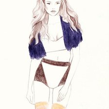 Схема вышивки «Фешн девушка»