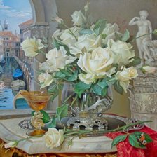 Схема вышивки «Натюрморт с розами»