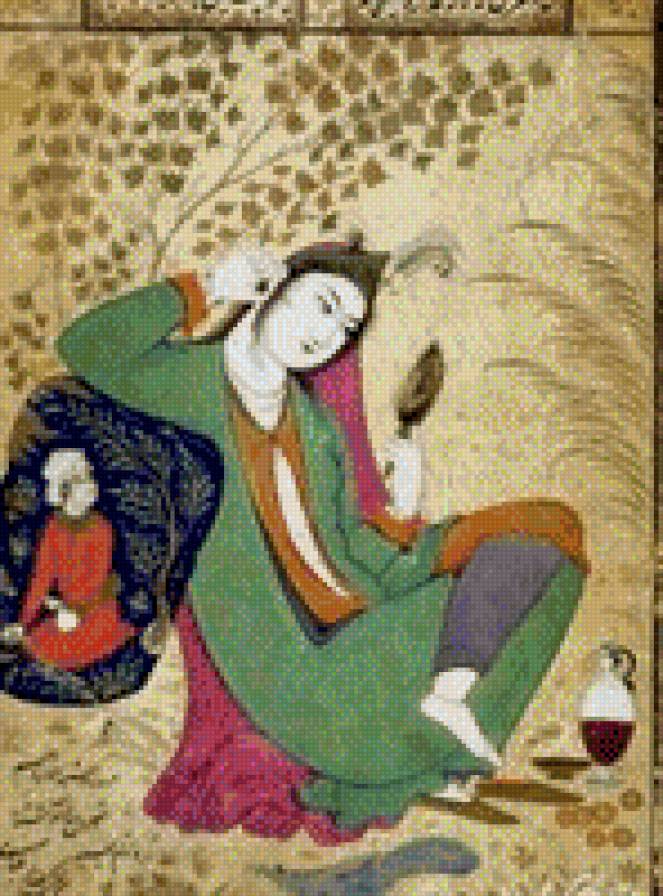 Миниатюра - женщина с зеркалом - предпросмотр