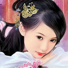 Схема вышивки «Японская девушка»