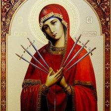 Схема вышивки «Икона Семистрельная божья матерь»