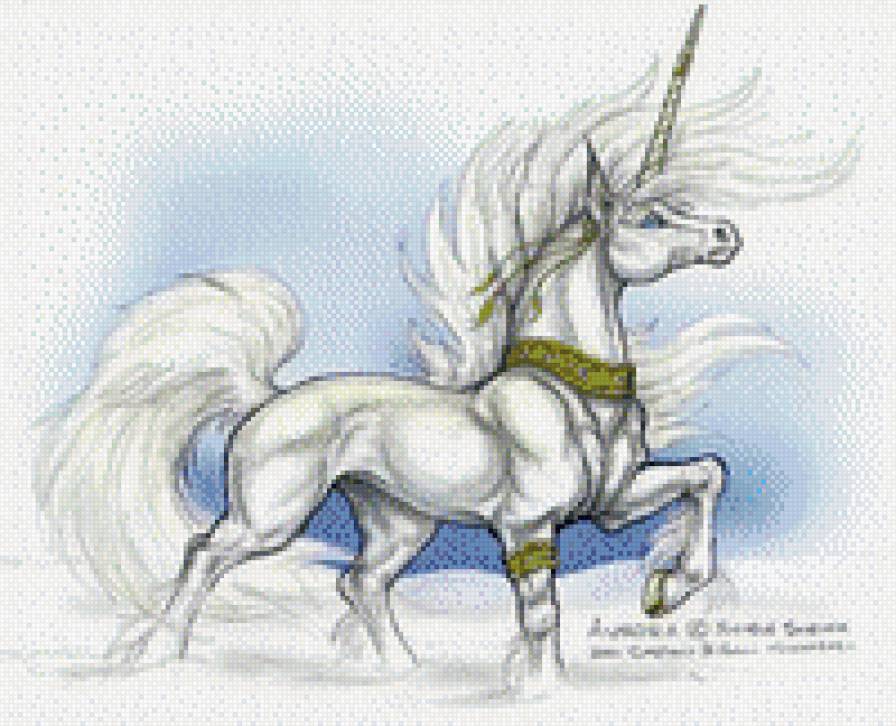 Единорог - лошадь, единорог, фентези - предпросмотр