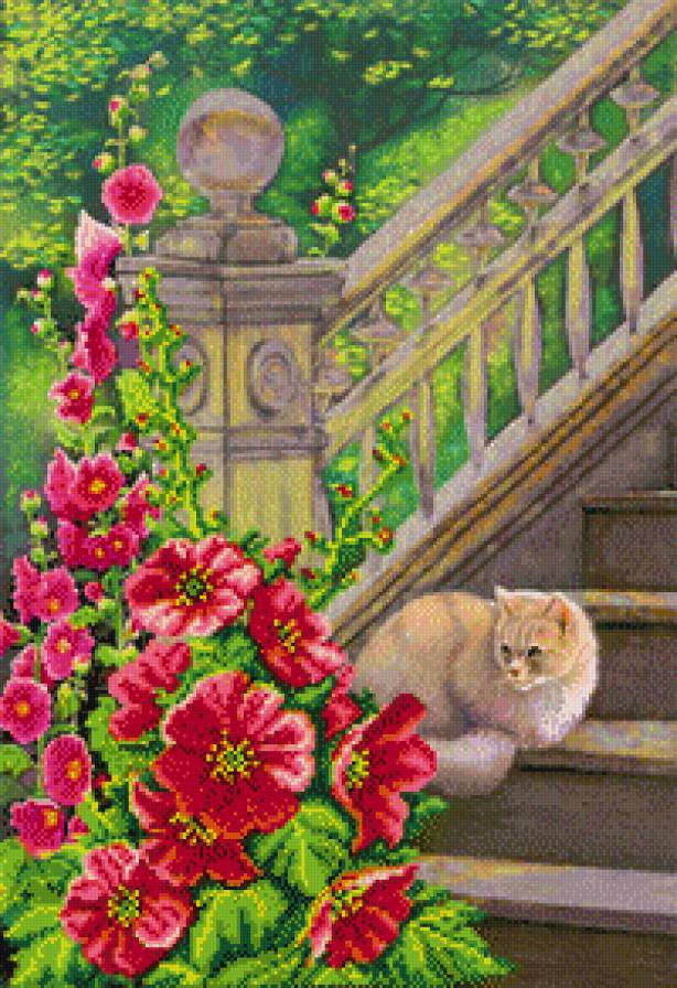 дачник - кошка, цветы, животные - предпросмотр