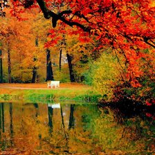 Схема вышивки «осень в парке»