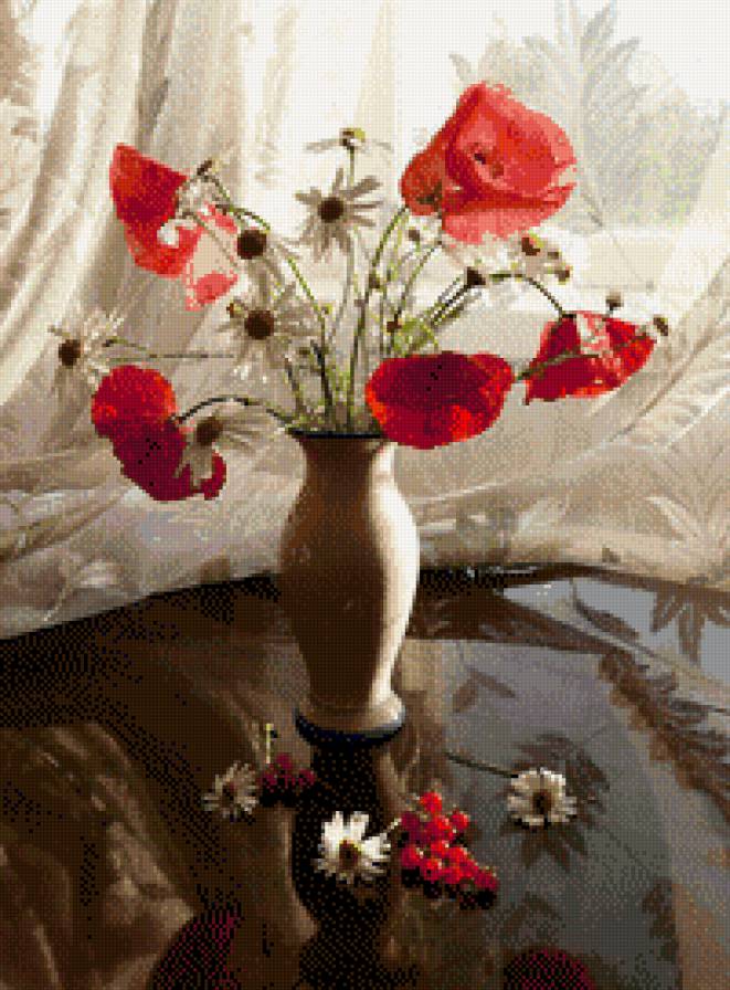маки в вазе - цветы - предпросмотр