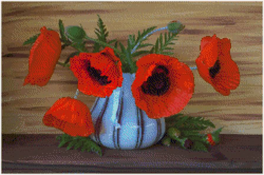 маки в вазе - цветы - предпросмотр