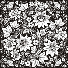 Схема вышивки «Салфетка "Хохлома черно-белая"»