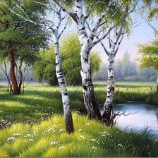 Схема вышивки «пейзаж»