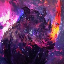 Схема вышивки «Digital Art par Ali Simhaq. Носорог»